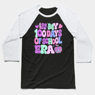 In My 100 Days of School Era Groovy 100th Day of School 2024 Baseball T-Shirt